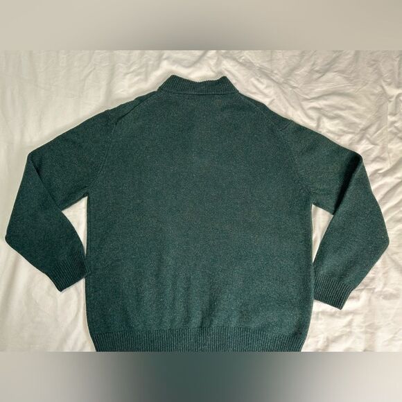 Enzo Mantovani 100% Wool Henley Sweater Pullover Green Neiman Marcus Men’s XXL - Picture 9 of 10